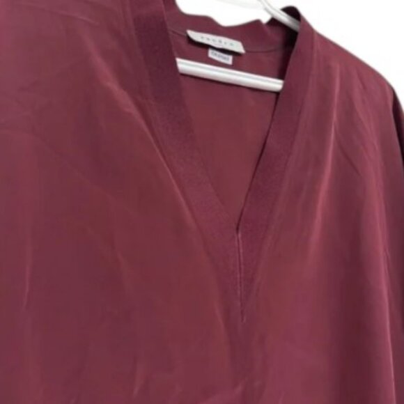 Sandro maroon V-neck long sleeve top size 3 - Picture 2 of 6